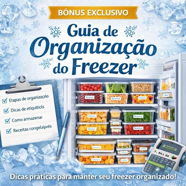 Capa do bônus Guia de Organização do Freezer